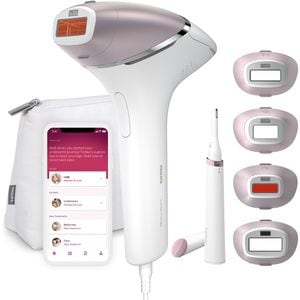 Epilator IPL PHILIPS Lumea Seria 8000 BRI949/00, 450.000 de impulsuri, 4 accesorii + trimmer, retea, SenseIQ, argintiu