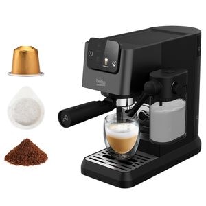Espressor manual 3in1 BEKO CEP5464DX, 1.1l, 1600W, 20 bar, sistem Cappuccino, negru