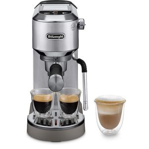 Espressor manual DELONGHI Dedica Duo EC890.M, 1.1l, 1450W, 15 bar, sistem Cappuccino, argintiu-negru