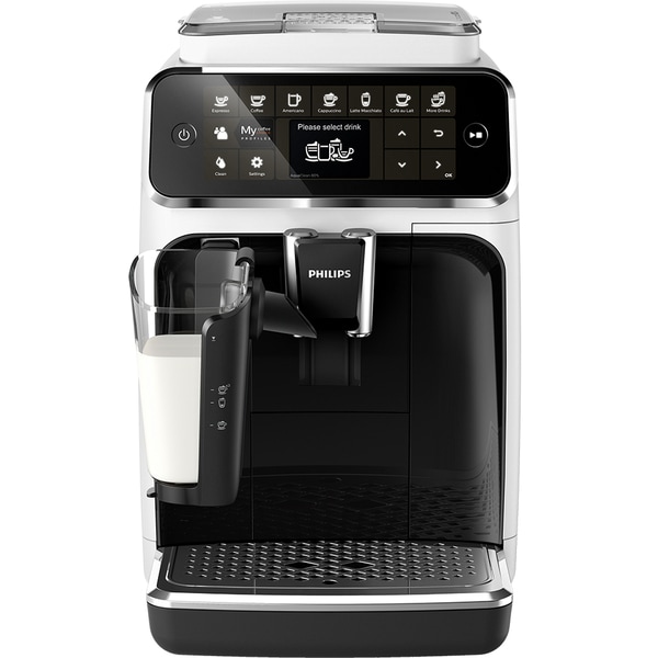 Espressor automat Philips LatteGo Seria 4300 EP4343/50, 1.8l, 1500W, 15 bar, alb-negru