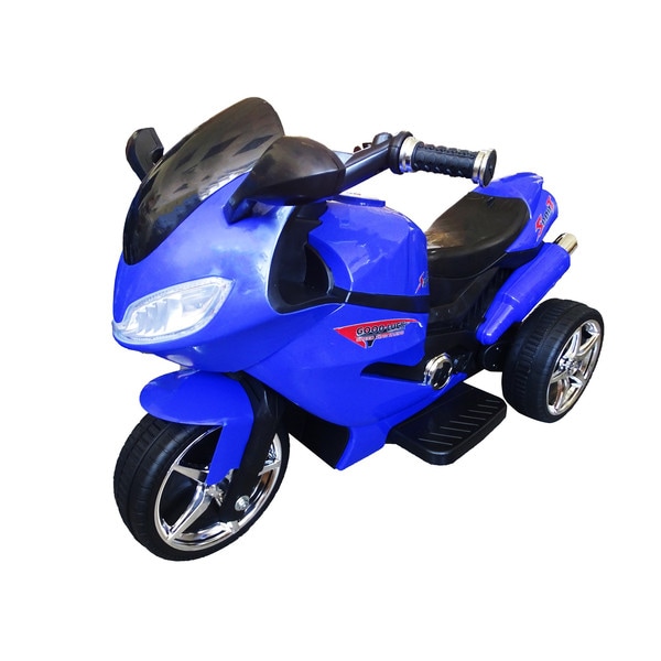 Motocicleta pentru copii cu 3 roti, SALAMANDRA KIDS, cu acumulator, lumini si sunete, albastru