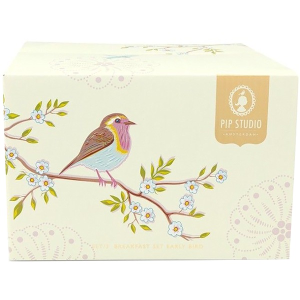 Set de masa PIP STUDIO Khaki Earlybird GDPIP1020107, 3 piese, portelan