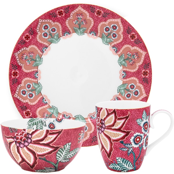 Set de masa PIP STUDIO Flowerfestiv GDPIP1020162, 3 piese, portelan