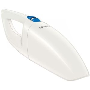 Aspirator de mana PHILIPS MiniVac FC6150/01, 0.5l, 3.6V, autonomie max 10 min, alb-albastru