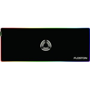 Mouse Pad FLOSTON Rainbow, Iluminare RGB, Rezistenta la apa, negru