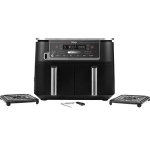Friteuza cu aer cald dubla NINJA Foodi Max DualZone AF451EU, 4kg, 9.5l, 2470W, negru-argintiu