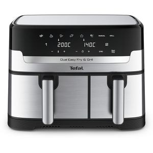 Friteuza cu aer cald dubla TEFAL Easy Fry&Gril EY905D10, 2.4kg, 8.3l, 2700W, negru-argintiu