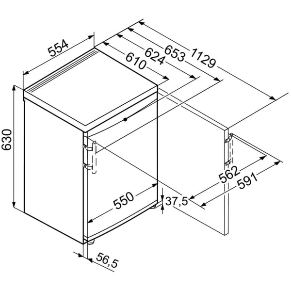 Frigider minibar LIEBHERR TX 1021 Comfort, 86 l, H 63 cm, Clasa F, alb