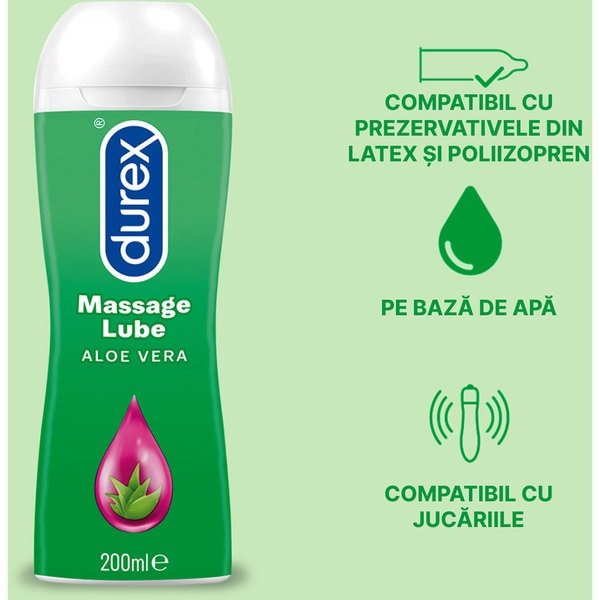 Lubrifiant DUREX Play Massage 2 in 1 Aloe Vera, 200ml