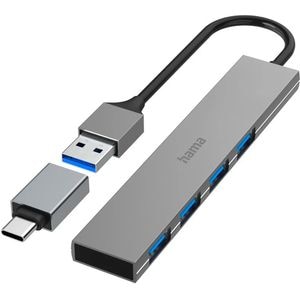 Hub USB HAMA 200141, USB 3.2, gri