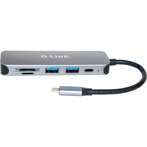 Hub USB D-LINK DUB-2325, 5 in 1, USB 3.0, USB-C, Card Reader, negru