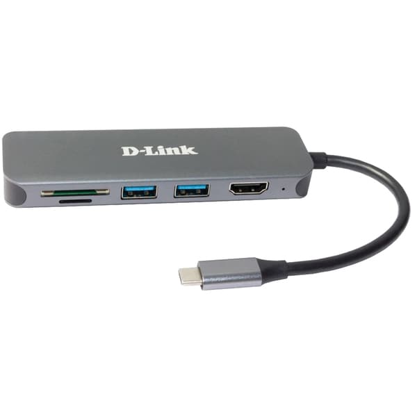 Hub USB D-LINK DUB-2327, USB-C, USB 3.0, HDMI, negru