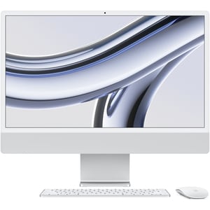 Sistem PC All in One APPLE iMac (2023) mqr93ro/a, Apple M3, 24" Retina 4.5K, 8GB, SSD 256GB, 8-core GPU, macOS Sonoma, Silver, Tastatura layout INT