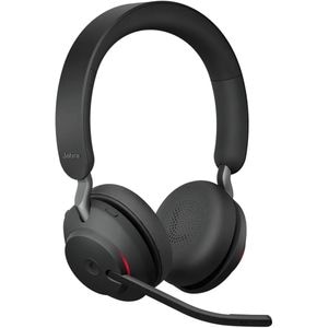 Casti Wireless teleconferinta JABRA Evolve2 65, Link 390a MS Stereo, Bluetooth, USB-C, negru