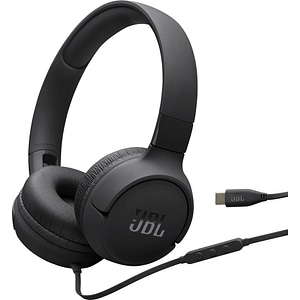 Casti JBL Tune 520C, Cu fir, On-ear, Microfon, negru
