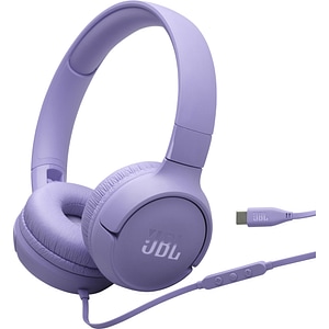 Casti JBL Tune 520C, Cu fir, On-ear, Microfon, mov
