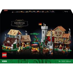LEGO Icons: Piata de oras medieval 10332, 18 ani+, 3304 piese