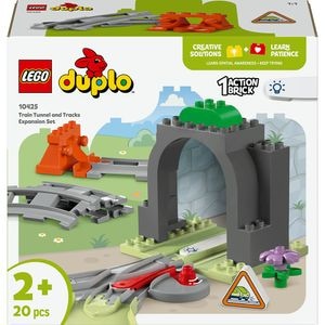 LEGO DUPLO: Set de extindere - Tunel si sine de cale ferata 10425, 2 ani+, 20 piese
