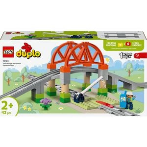 LEGO DUPLO: Set de extindere Pod si sine de cale ferata 10426, 2 ani+, 42 piese