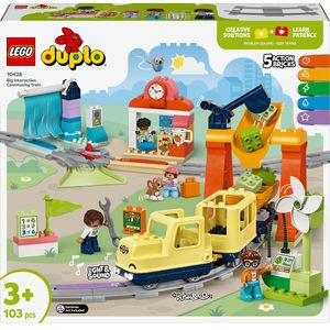 LEGO DUPLO: Tren comunitar mare si interactiv 10428, 3 ani+, 103 piese