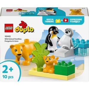 LEGO DUPLO: Familii de animale salbatice - Pinguini si lei 10442, 2 ani+, 10 piese