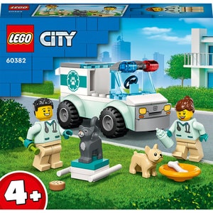 LEGO City: Ambulanta veterinara 60382, 4 ani+, 58 piese
