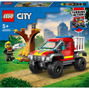 LEGO City: Salvare cu masina de pompieri 4x4 60393, 5 ani+, 97 piese