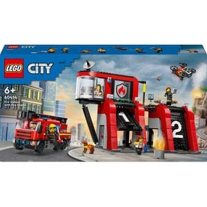 LEGO City: Statie si camion de pompieri 60414, 6 ani+, 843 piese