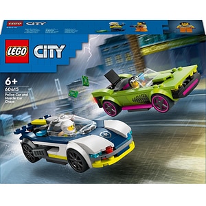 LEGO City: Urmarire cu masina de politie si masina puternica 60415, 6 ani+, 213 piese