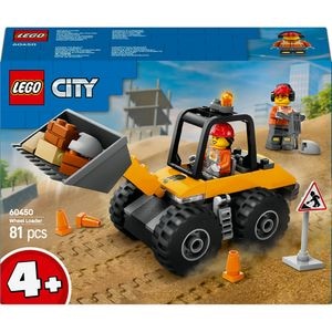 LEGO City: Incarcator pe roti galben pentru constructii 60450, 4 ani+, 81 piese