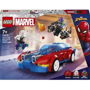LEGO Marvel: Masina de curse a Omului Paianjen si Venom Green Goblin 76279, 7 ani+, 227 piese