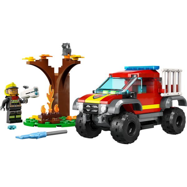 LEGO City: Salvare cu masina de pompieri 4x4 60393, 5 ani+, 97 piese