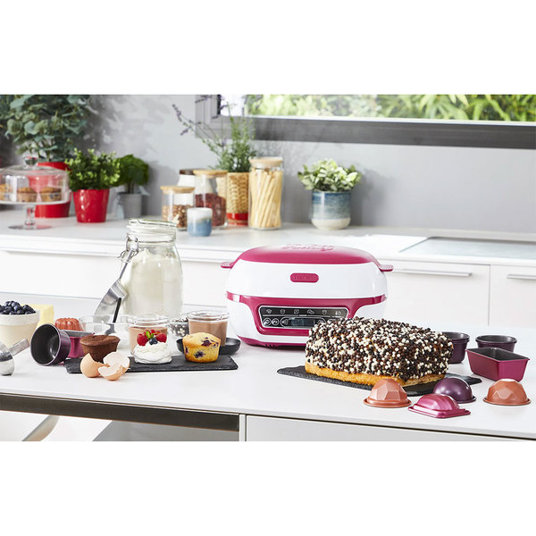 Tefal Cake Factory Délices KD810140 Precision Dessert Maker, 1100W, White &  Pink Delices, Metal, 1100 W : : Home & Kitchen