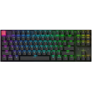 Tastatura Gaming Wireless mecanica KEYCHRON K8 QMK Version 2, Bluetooth, USB, Red Switch, Layout US, negru