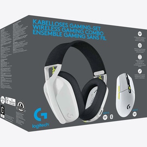Kit Gaming Wireless casti + mouse LOGITECH G G435 SE + G305 SE, multiplatforma, 3.5mm, USB-C, alb-negru