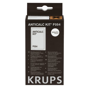 Kit anti-calcar Krups F054001A, 2 x plicuri decalcifiere, 1 x test pentru a verifica duritatea apei