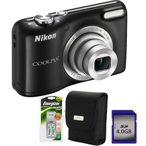 Camera foto digitala NIKON Coolpix L27, 16.1 Mp, 5x, 2.7 inch, negru + geanta + incarcator + card SD 4GB