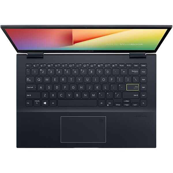Laptop 2 in 1 ASUS VivoBook Flip 14 TM420UA-EC004T, AMD Ryzen 5 5500U pana la 4.0GHz, 14" Full HD Touch, 8GB, SSD 512GB AMD Radeon Graphics, Windows 10 Home, negru