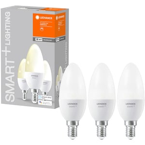 Set 3 becuri LED Smart LEDVANCE Candle 40, E14, 5W, 470lm, Wi-Fi, lumina calda