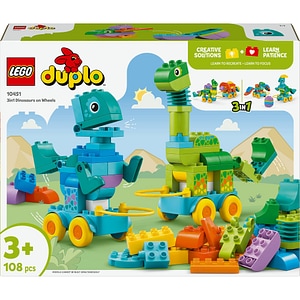 LEGO Duplo: Dinozauri pe roti 3in1 10451, 3 ani+, 108 piese