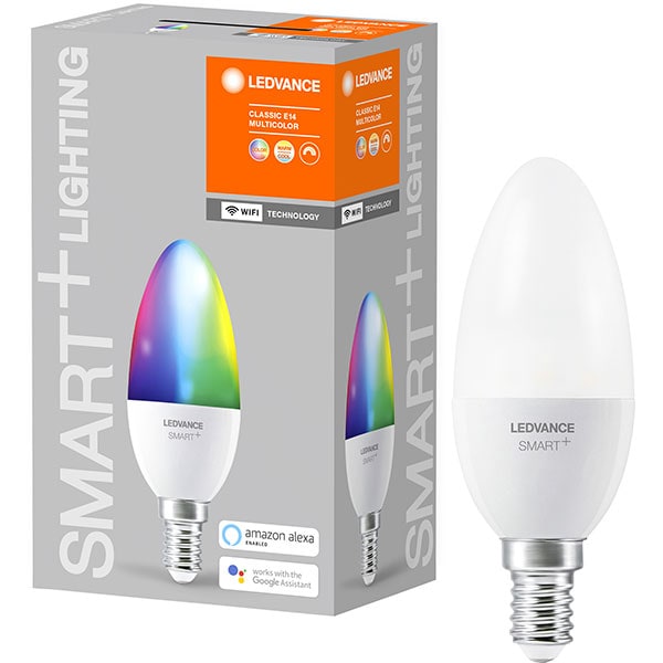 Bec LED Smart LEDVANCE Candle 40, E14, 5W, 470lm, Wi-Fi, RGB