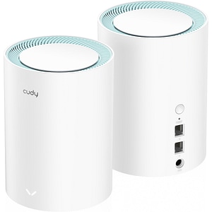 Sistem Wireless Mesh Gigabit CUDY M1300 AC1200, Wi-Fi 5, Dual-Band 300 + 867 Mbps, 2buc, alb