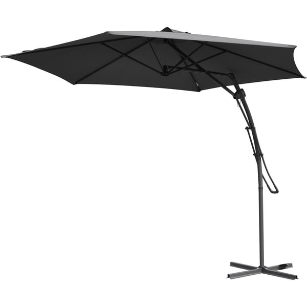 Umbrela terasa AMBIANCE Push Up, metal, 300 x 225 cm, gri inchis