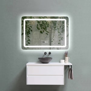 Oglinda baie Elves 80933, 80 x 3 x 60 cm, iluminare LED, senzor touch