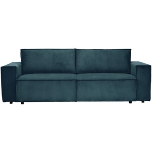 Canapea extensibila Cloud, 3 locuri, lada depozitare, 240 x 85 x 87 cm, albastru inchis