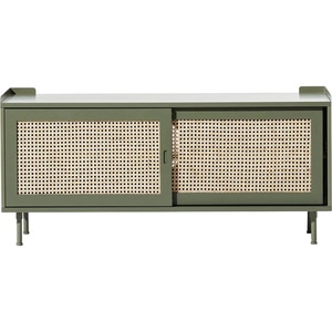 Comoda TV Wrap Wicker S, verde-maro deschis, 120 x 35 x 52.5 cm
