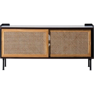 Comoda TV Wrap Wicker M, maro deschis-negru, 120 x 45 x 55 cm