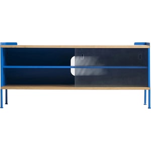 Comoda TV Wrap, maro deschis-albastru, 120 x 35 x 52.5 cm