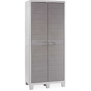 Dulap depozitare gradina TOOMAX Woody's XL, polipropilena, 78 x 46 x 182 cm, gri