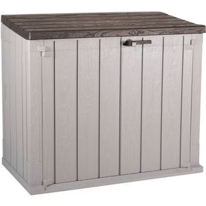 Dulap depozitare gradina TOOMAX Storer Plus, polipropilena, 129.5 x 74.5 x 111 cm, gri-maro